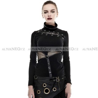 Steampunk / Gothic turtleneck with lacing and leather