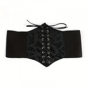 Steampunk Gothic underbust korzet opasek s motýli