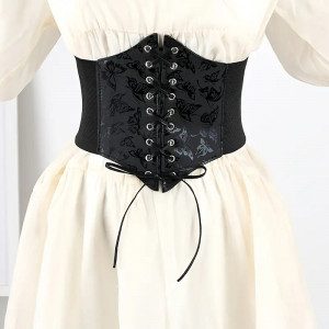 Steampunk Gothic underbust korzet opasek s motýli