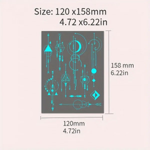 UV Dočasné Voděodolné Tetování Svítící ve Tmě - Geometrické Linie