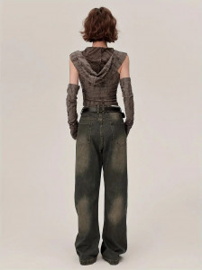 Punk Gothic Postapo hollow out top