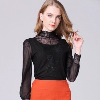 Vintage Gothic Lace Blouse Long Sleeve