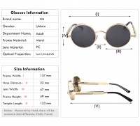 Retro steampunk goggles vintage kulaté sluneční brýle zlaté