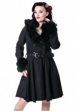 Vintage Retro černý dámský kabát 50´s Linsy