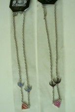 Rockabilly necklace - Swallow & Diamond